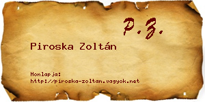 Piroska Zoltán névjegykártya